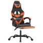 vidaXL Καρέκλα Gaming Μασάζ Υποπόδιο Μαύρο/Πορτοκαλί Συνθετικό Δέρμα