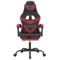 vidaXL Καρέκλα Gaming Μασάζ Υποπόδιο Μαύρο/Μπορντό από Συνθετικό Δέρμα