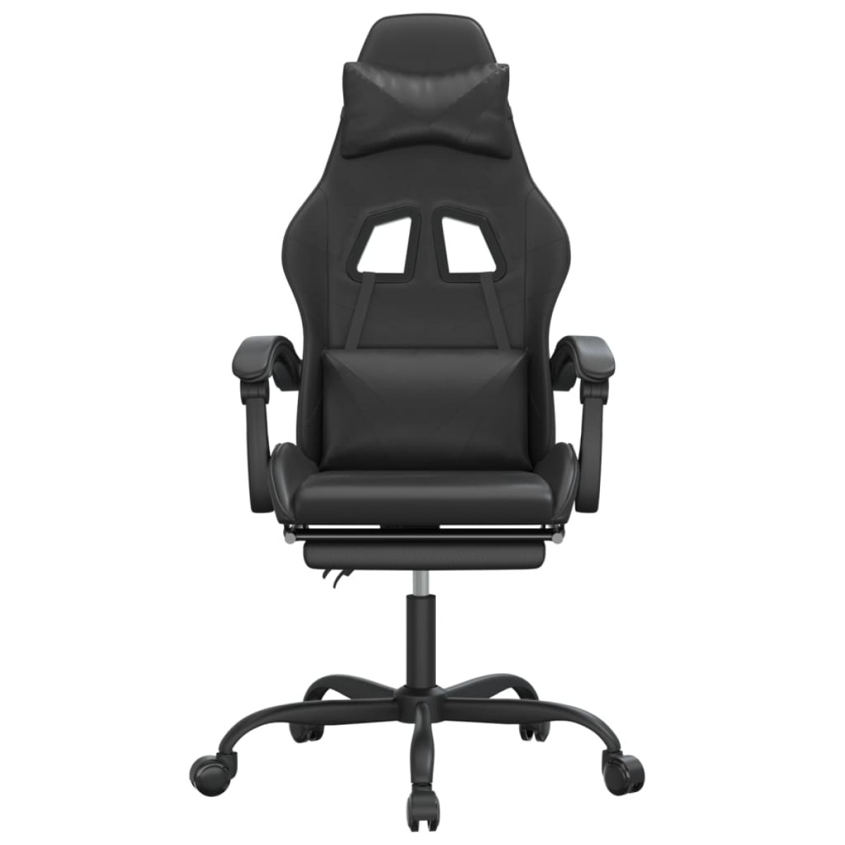 vidaXL Καρέκλα Gaming Μασάζ Υποπόδιο Μαύρο από Συνθετικό Δέρμα
