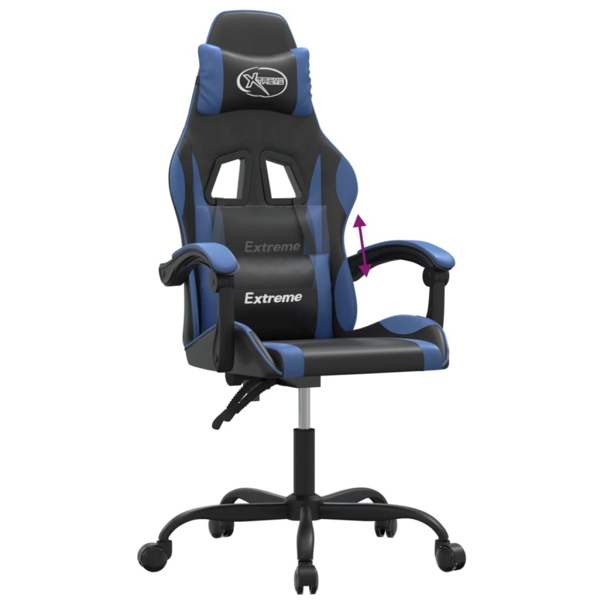 vidaXL Καρέκλα Gaming Μαύρο/Μπλε από Συνθετικό Δέρμα
