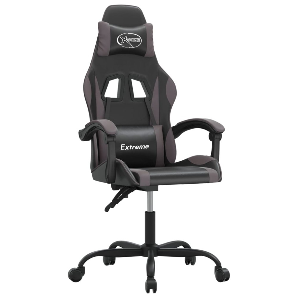vidaXL Καρέκλα Gaming Μαύρο/Γκρι από Συνθετικό Δέρμα