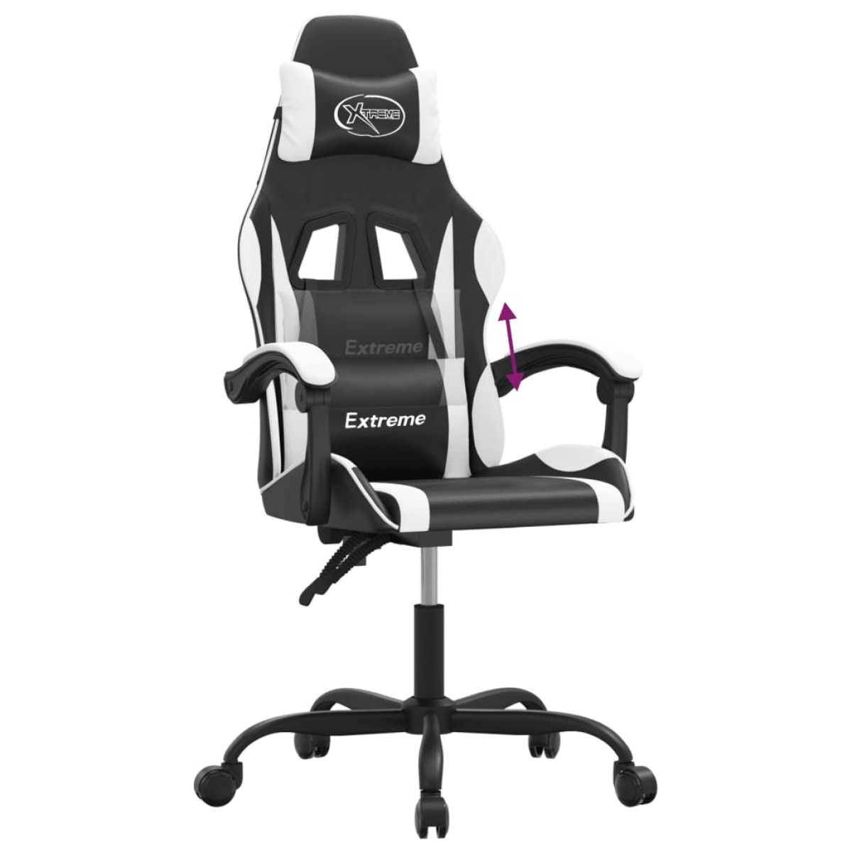 vidaXL Καρέκλα Gaming Μαύρο/Λευκό από Συνθετικό Δέρμα