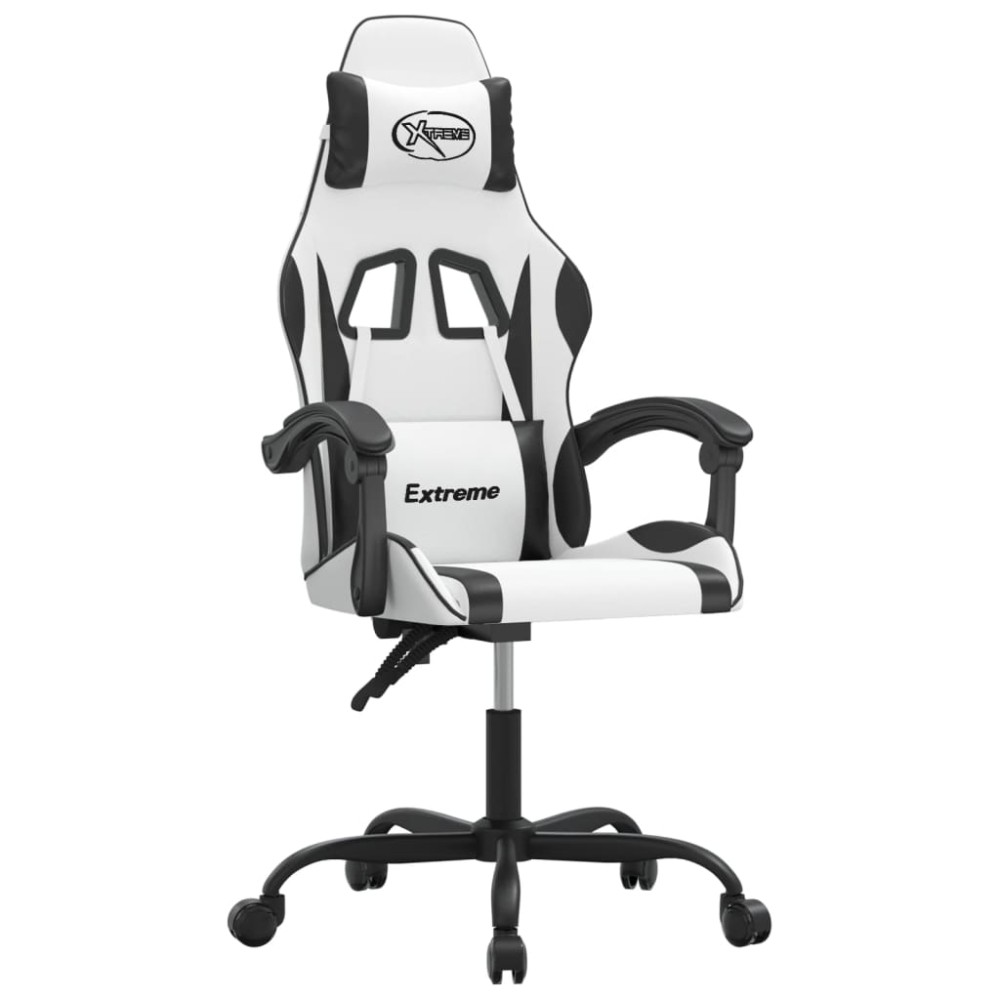 vidaXL Καρέκλα Gaming Λευκό/Μαύρο από Συνθετικό Δέρμα