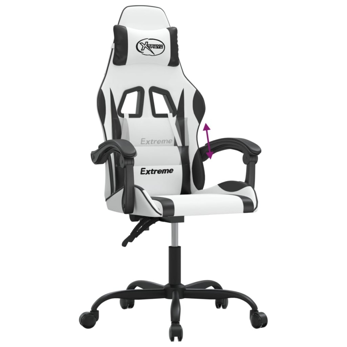 vidaXL Καρέκλα Gaming Λευκό/Μαύρο από Συνθετικό Δέρμα