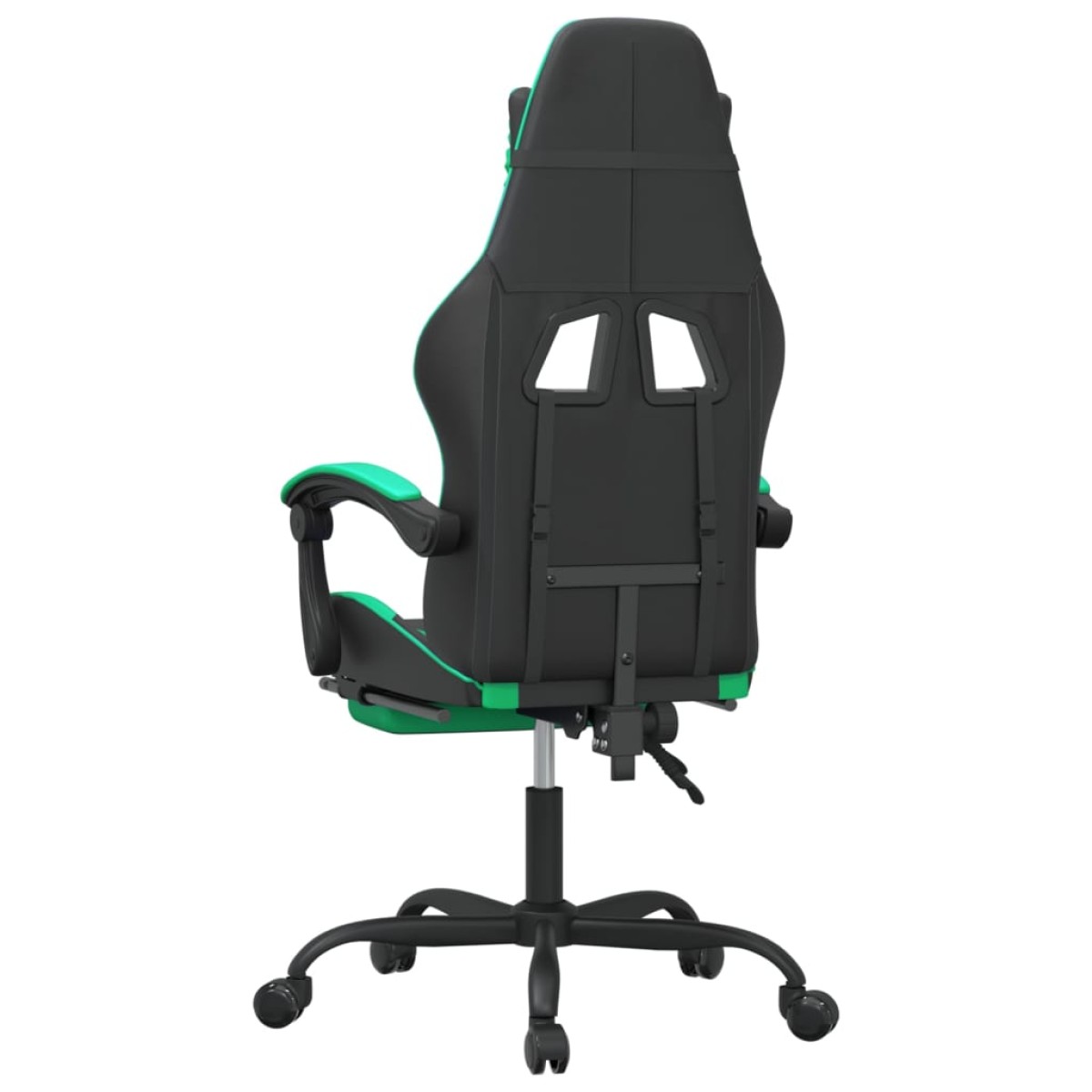 vidaXL Καρέκλα Gaming Μασάζ Υποπόδιο Μαύρο/Πράσινο από Συνθετικό Δέρμα