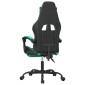 vidaXL Καρέκλα Gaming Μασάζ Υποπόδιο Μαύρο/Πράσινο από Συνθετικό Δέρμα