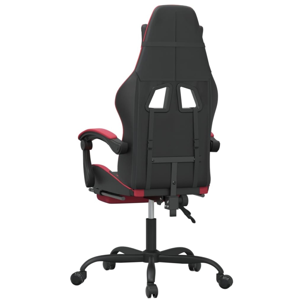 vidaXL Καρέκλα Gaming Μασάζ Υποπόδιο Μαύρο/Μπορντό από Συνθετικό Δέρμα