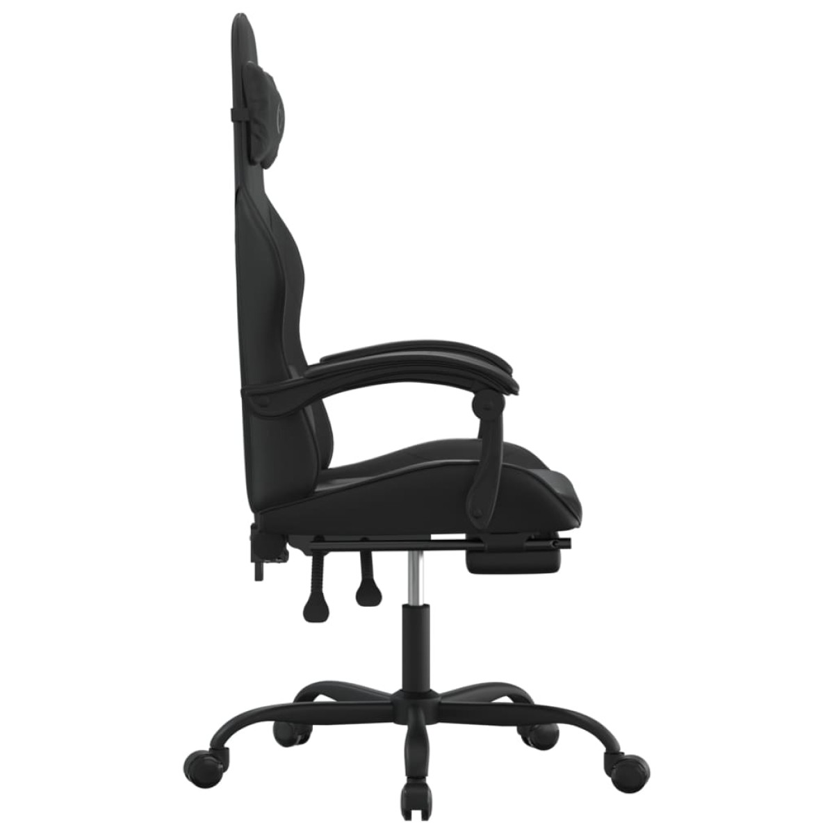 vidaXL Καρέκλα Gaming Μασάζ Υποπόδιο Μαύρο από Συνθετικό Δέρμα