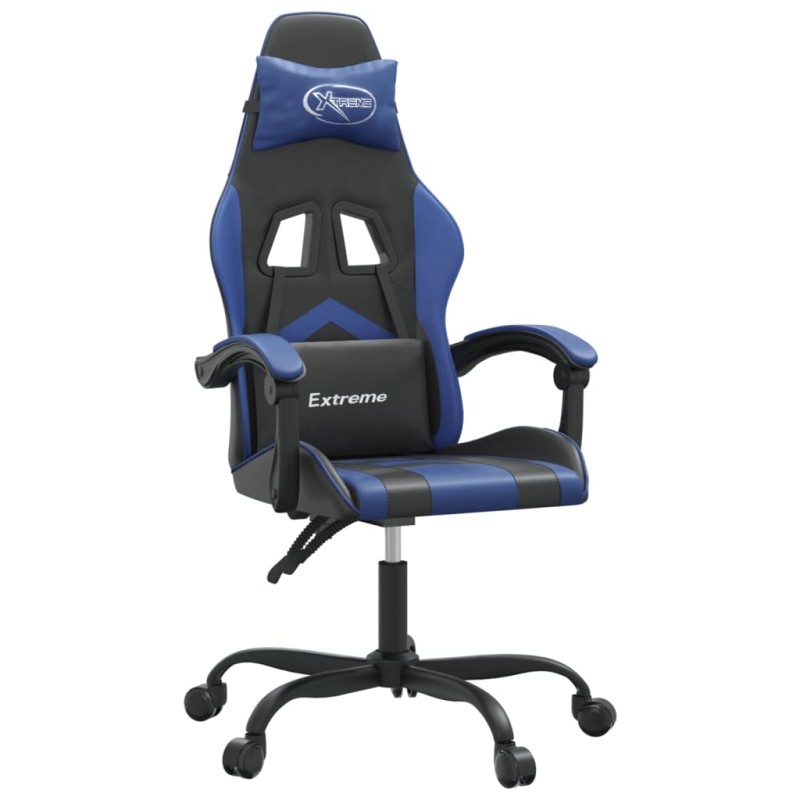 vidaXL Καρέκλα Gaming Μαύρο/Μπλε από Συνθετικό Δέρμα