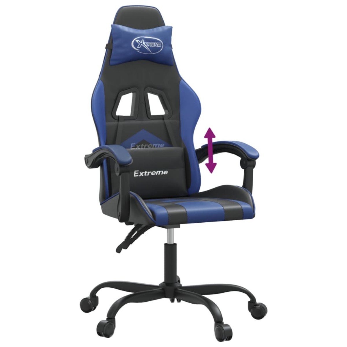 vidaXL Καρέκλα Gaming Μαύρο/Μπλε από Συνθετικό Δέρμα