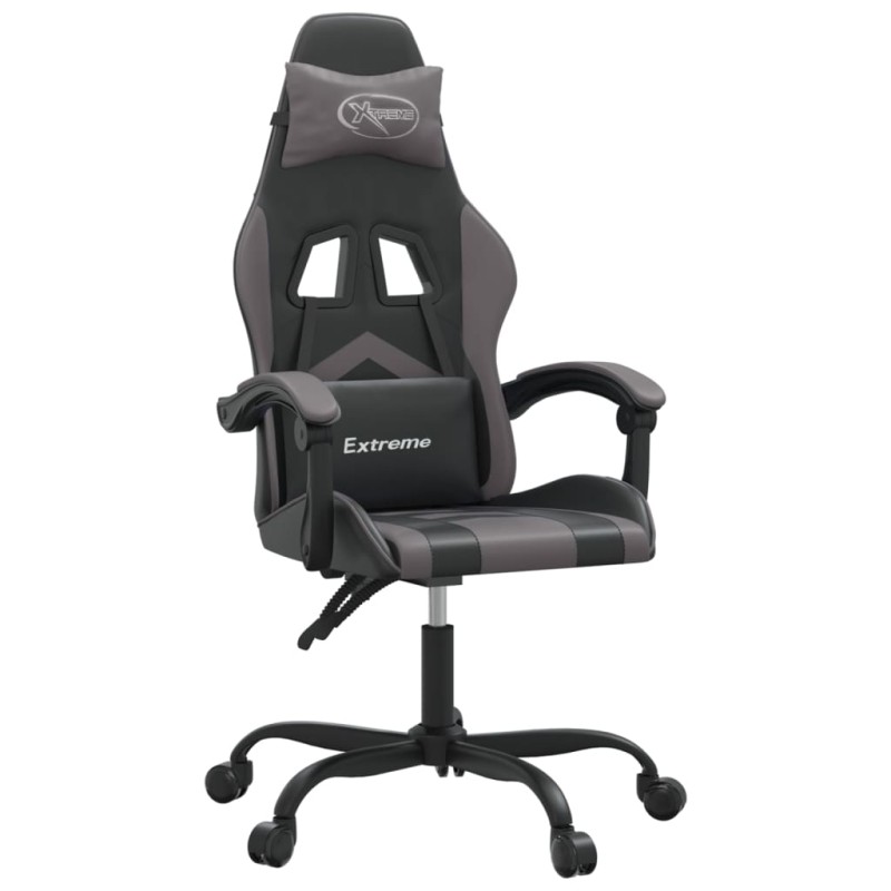 vidaXL Καρέκλα Gaming Μαύρο/Γκρι από Συνθετικό Δέρμα
