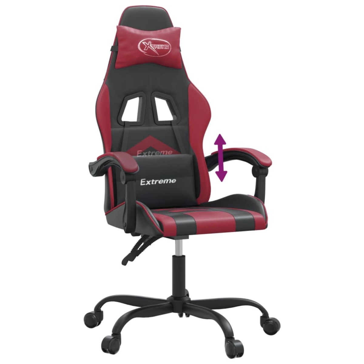vidaXL Καρέκλα Gaming Μαύρο/Μπορντό από Συνθετικό Δέρμα