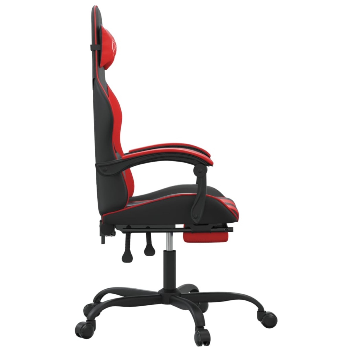 vidaXL Καρέκλα Gaming Μασάζ Υποπόδιο Μαύρο/Κόκκινο από Συνθετικό Δέρμα