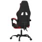 vidaXL Καρέκλα Gaming Μασάζ Υποπόδιο Μαύρο/Κόκκινο από Συνθετικό Δέρμα