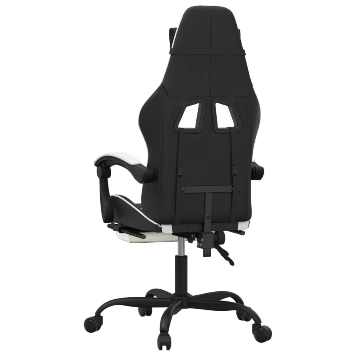 vidaXL Καρέκλα Gaming Μασάζ Υποπόδιο Μαύρο/Λευκό από Συνθετικό Δέρμα