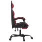 vidaXL Καρέκλα Gaming Μασάζ Υποπόδιο Μαύρο/Μπορντό από Συνθετικό Δέρμα