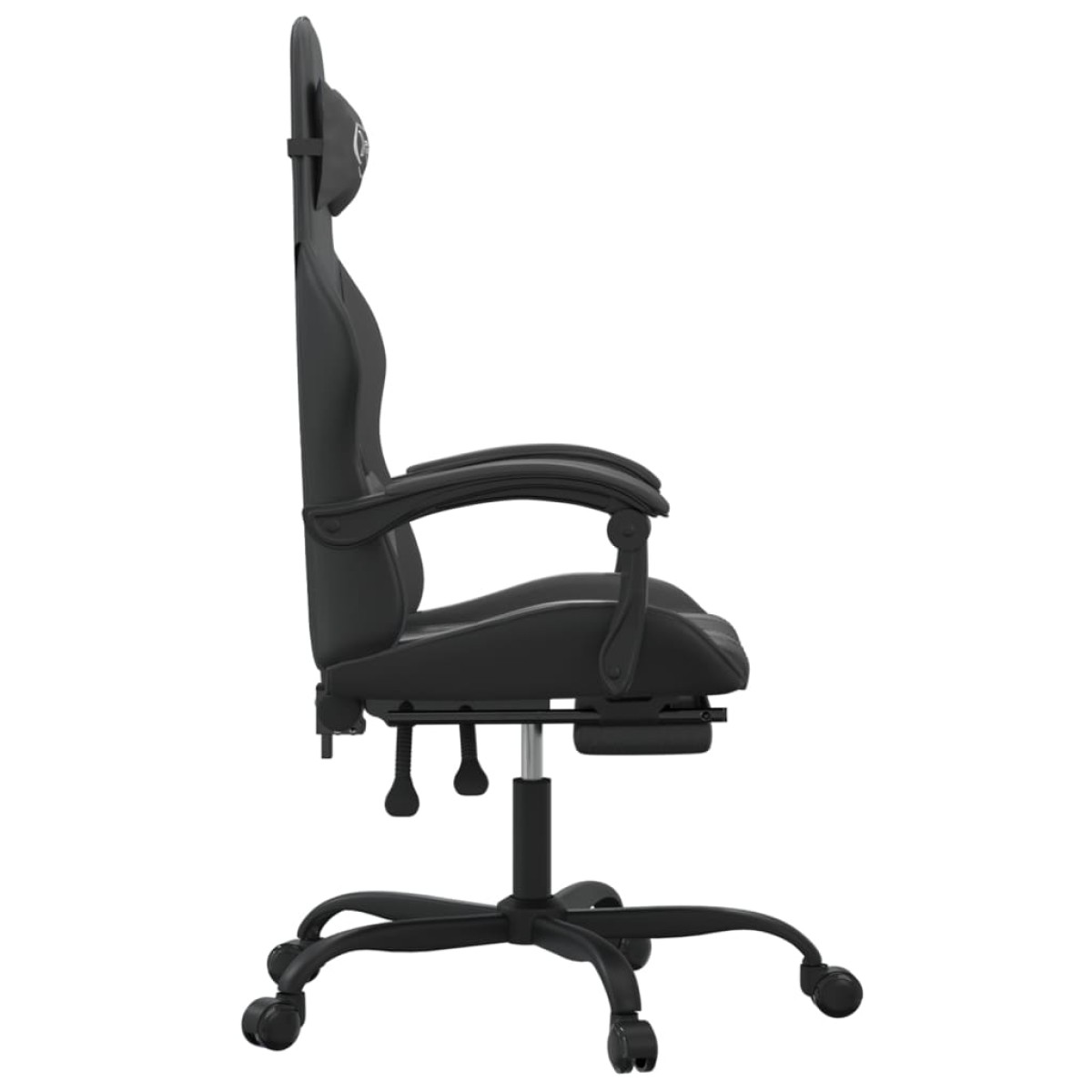 vidaXL Καρέκλα Gaming Μασάζ Υποπόδιο Μαύρο από Συνθετικό Δέρμα