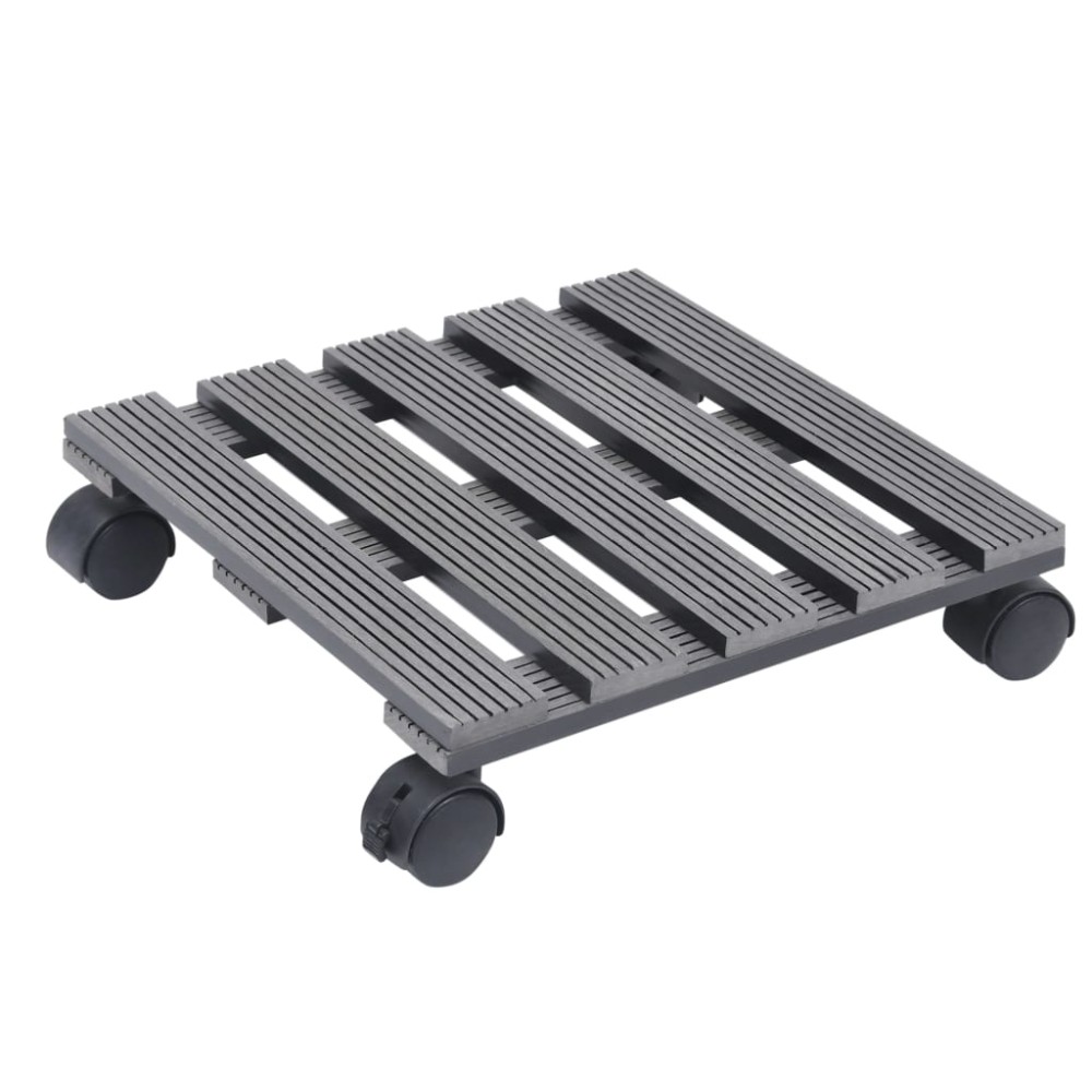vidaXL Βάσεις για Γλάστρες με Ρόδες 4 τεμ. Γκρι 30x30x7,5 εκ. από WPC