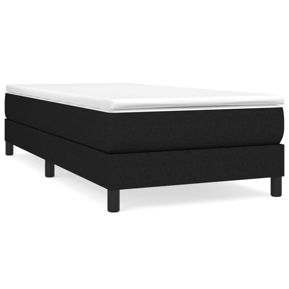 vidaXL Κρεβάτι Boxspring με Στρώμα Μαύρο 90x190 εκ.Υφασμάτινο