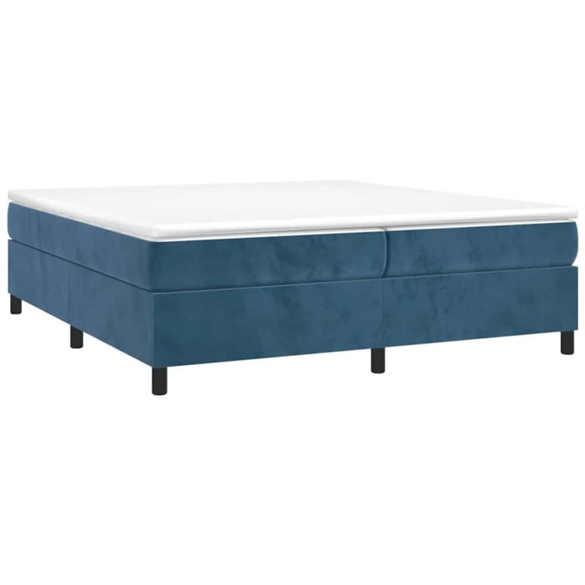 vidaXL Κρεβάτι Boxspring με Στρώμα Σκούρο Μπλε 200x200 εκ. Βελούδινο