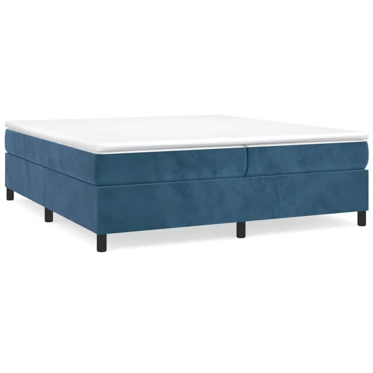vidaXL Κρεβάτι Boxspring με Στρώμα Σκούρο Μπλε 200x200 εκ. Βελούδινο