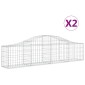 vidaXL Συρματοκιβώτια Τοξωτά 2 τεμ. 200x30x40/60 εκ. Γαλβαν. Ατσάλι