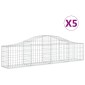 vidaXL Συρματοκιβώτια Τοξωτά 5 τεμ. 200x30x40/60 εκ. Γαλβαν. Ατσάλι