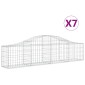 vidaXL Συρματοκιβώτια Τοξωτά 7 τεμ. 200x30x40/60 εκ. Γαλβαν. Ατσάλι