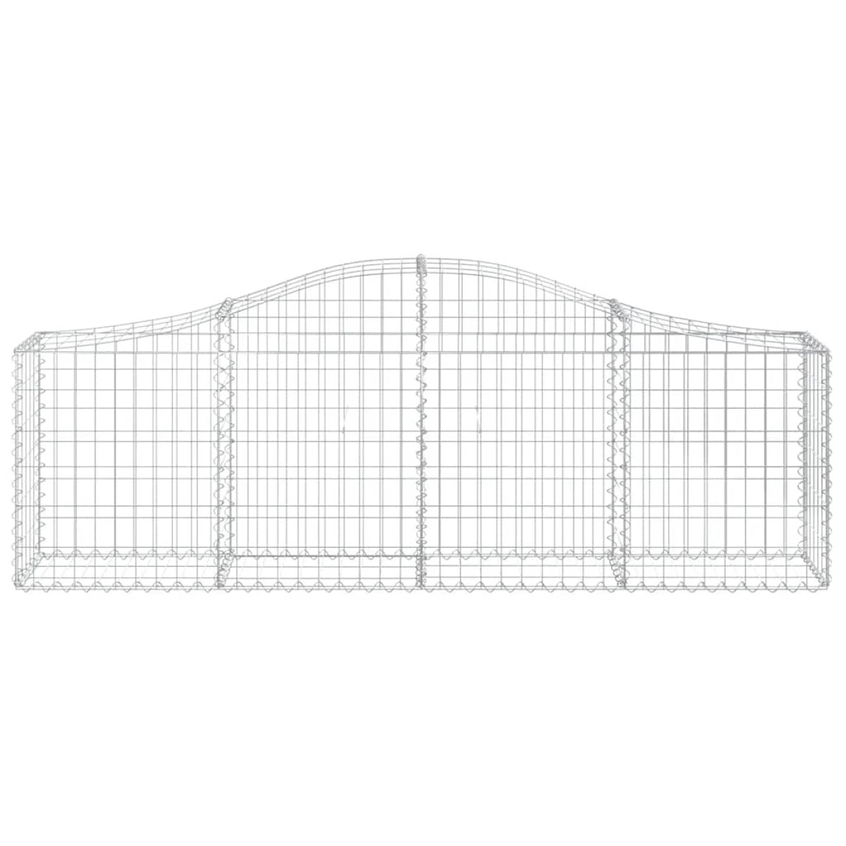 vidaXL Συρματοκιβώτια Τοξωτά 3 τεμ. 200x30x60/80 εκ. Γαλβαν. Ατσάλι