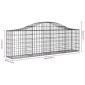 vidaXL Συρματοκιβώτια Τοξωτά 3 τεμ. 200x30x60/80 εκ. Γαλβαν. Ατσάλι