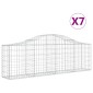 vidaXL Συρματοκιβώτια Τοξωτά 7 τεμ. 200x30x60/80 εκ. Γαλβαν. Ατσάλι