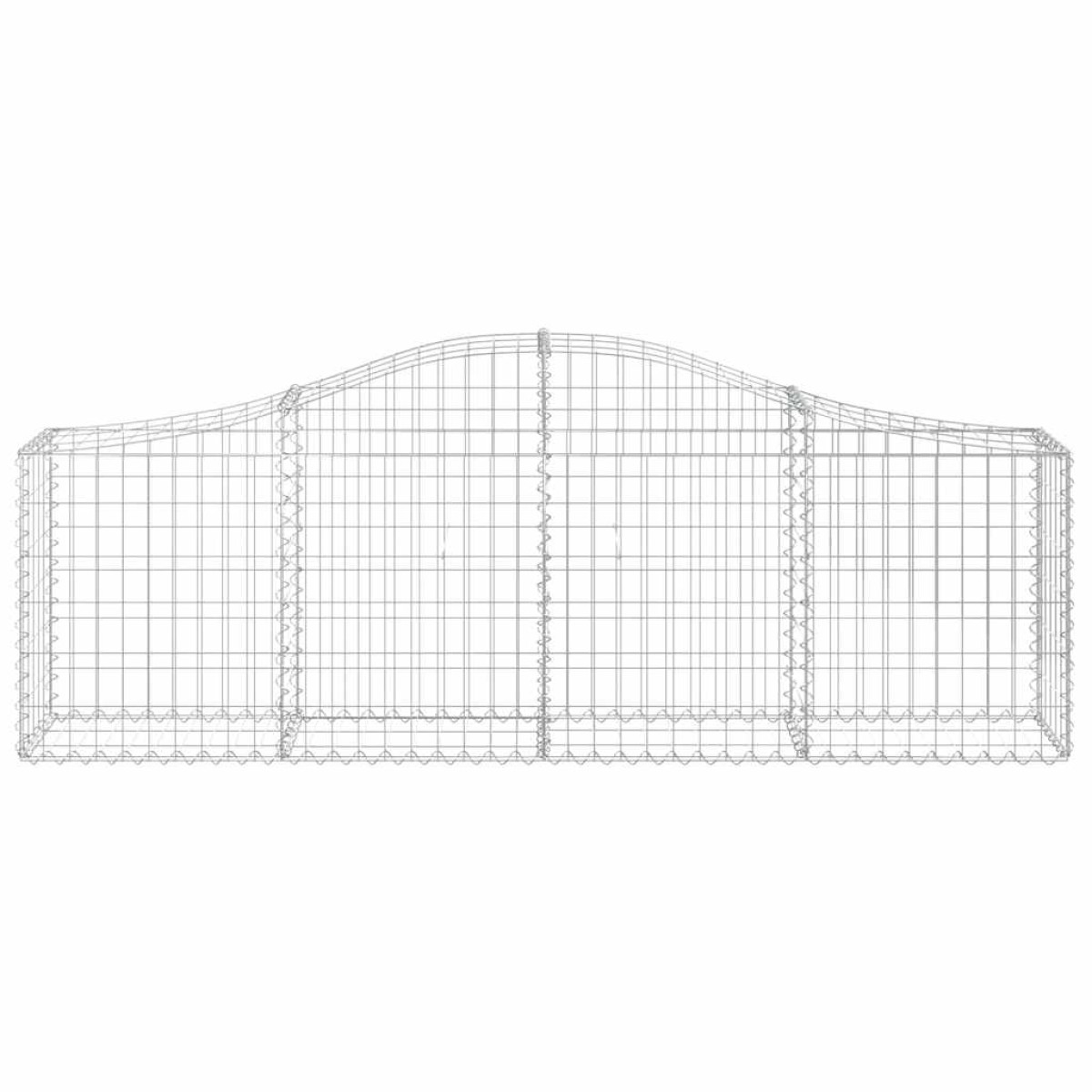 vidaXL Συρματοκιβώτια Τοξωτά 10 τεμ. 200x30x60/80 εκ. Γαλβαν. Ατσάλι
