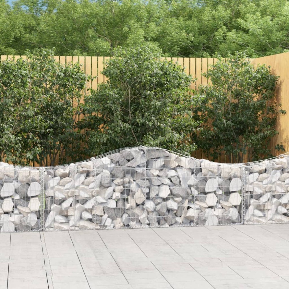 vidaXL Συρματοκιβώτια Τοξωτά 18 τεμ. 200x30x60/80 εκ. Γαλβαν. Ατσάλι