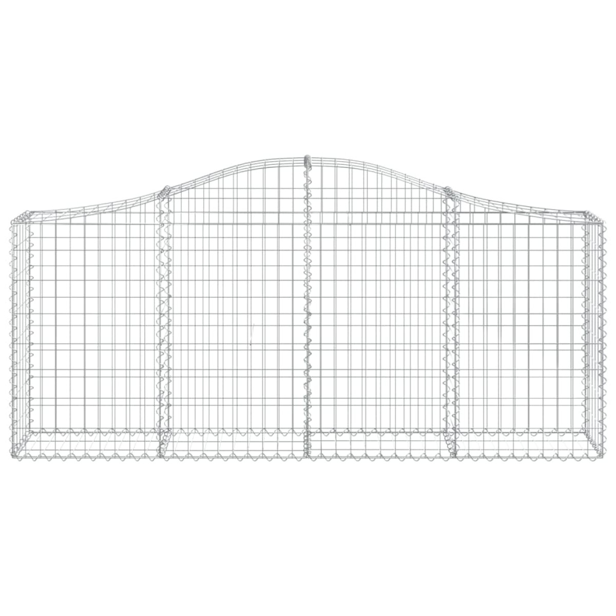 vidaXL Συρματοκιβώτια Τοξωτά 2 τεμ. 200x30x80/100 εκ. Γαλβαν. Ατσάλι