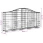 vidaXL Συρματοκιβώτια Τοξωτά 4 τεμ. 200x30x80/100 εκ. Γαλβαν. Ατσάλι