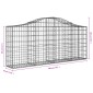 vidaXL Συρματοκιβώτια Τοξωτά 5 τεμ. 200x30x80/100 εκ. Γαλβαν. Ατσάλι