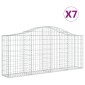 vidaXL Συρματοκιβώτια Τοξωτά 7 τεμ. 200x30x80/100 εκ. Γαλβαν. Ατσάλι