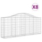 vidaXL Συρματοκιβώτια Τοξωτά 8 τεμ. 200x30x80/100 εκ. Γαλβαν. Ατσάλι