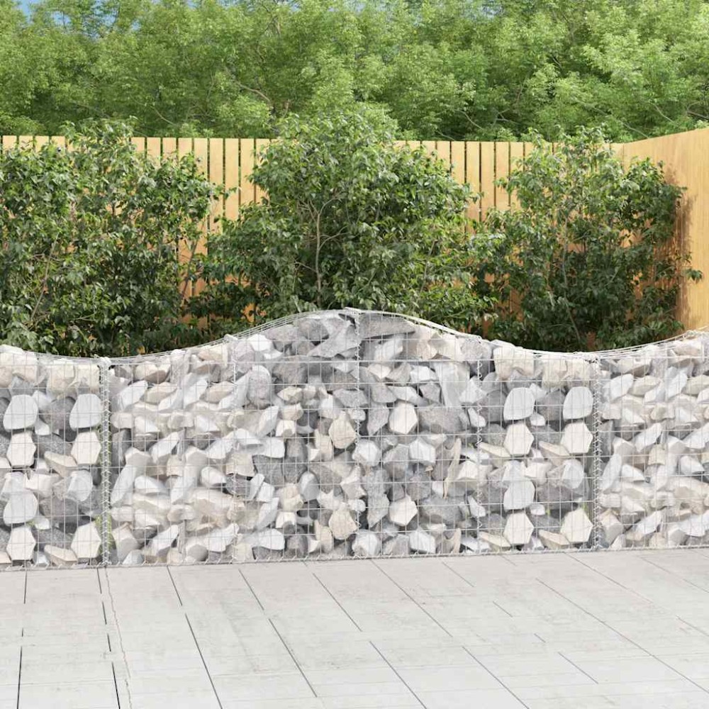 vidaXL Συρματοκιβώτια Τοξωτά 8 τεμ. 200x30x80/100 εκ. Γαλβαν. Ατσάλι