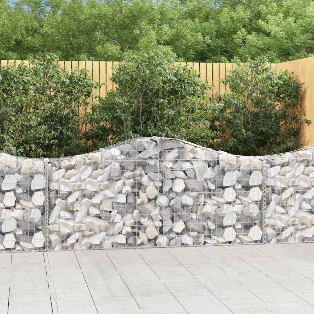 vidaXL Συρματοκιβώτια Τοξωτά 8 τεμ. 200x30x80/100 εκ. Γαλβαν. Ατσάλι