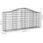 vidaXL Συρματοκιβώτια Τοξωτά 8 τεμ. 200x30x80/100 εκ. Γαλβαν. Ατσάλι