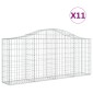 vidaXL Συρματοκιβώτια Τοξωτά 11 τεμ. 200x30x80/100 εκ. Γαλβαν. Ατσάλι