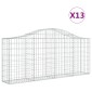 vidaXL Συρματοκιβώτια Τοξωτά 13 τεμ. 200x30x80/100 εκ. Γαλβαν. Ατσάλι