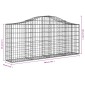 vidaXL Συρματοκιβώτια Τοξωτά 15 τεμ. 200x30x80/100 εκ. Γαλβαν. Ατσάλι