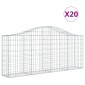 vidaXL Συρματοκιβώτια Τοξωτά 20 τεμ. 200x30x80/100 εκ. Γαλβαν. Ατσάλι