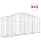 vidaXL Συρματοκιβώτια Τοξωτά 40 τεμ. 200x30x80/100 εκ. Γαλβαν. Ατσάλι