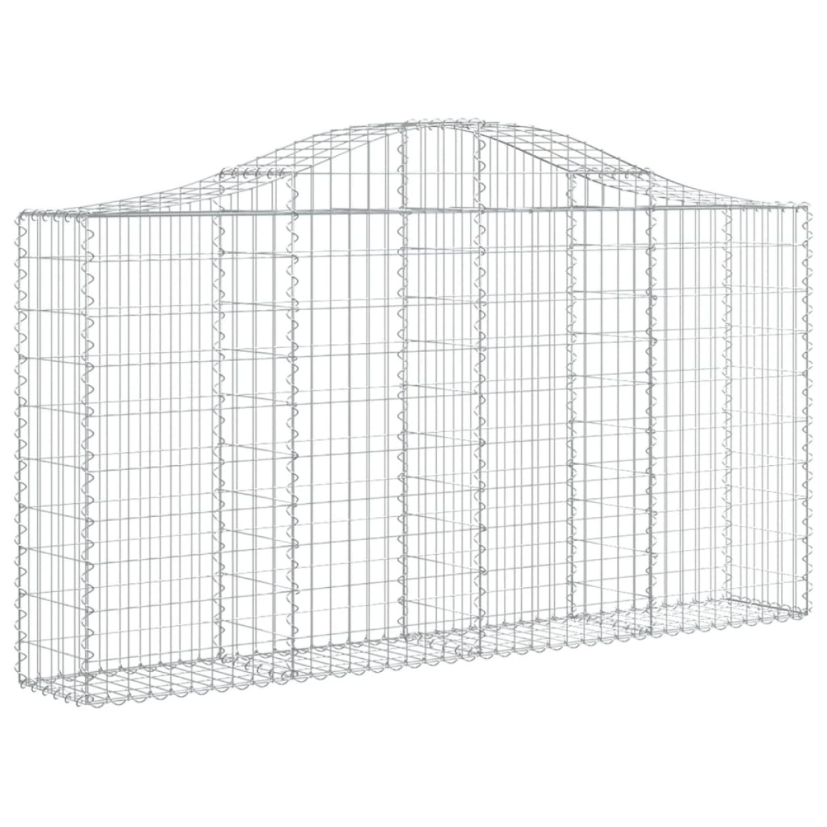 vidaXL Συρματοκιβώτια Τοξωτά 2 τεμ. 200x30x100/120 εκ. Γαλβαν. Ατσάλι