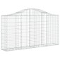 vidaXL Συρματοκιβώτια Τοξωτά 2 τεμ. 200x30x100/120 εκ. Γαλβαν. Ατσάλι