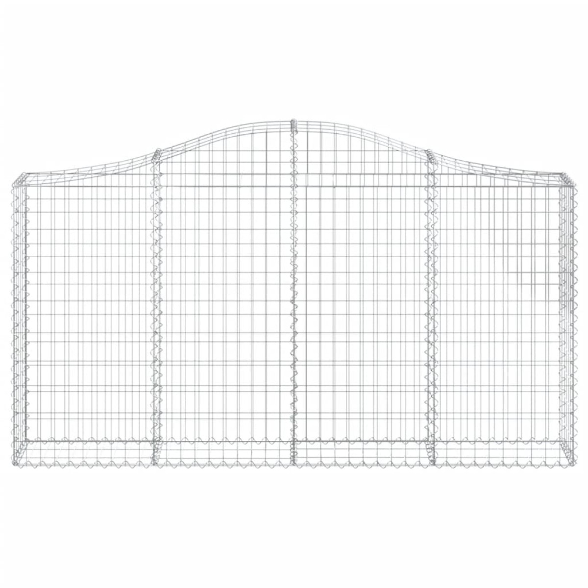 vidaXL Συρματοκιβώτια Τοξωτά 2 τεμ. 200x30x100/120 εκ. Γαλβαν. Ατσάλι