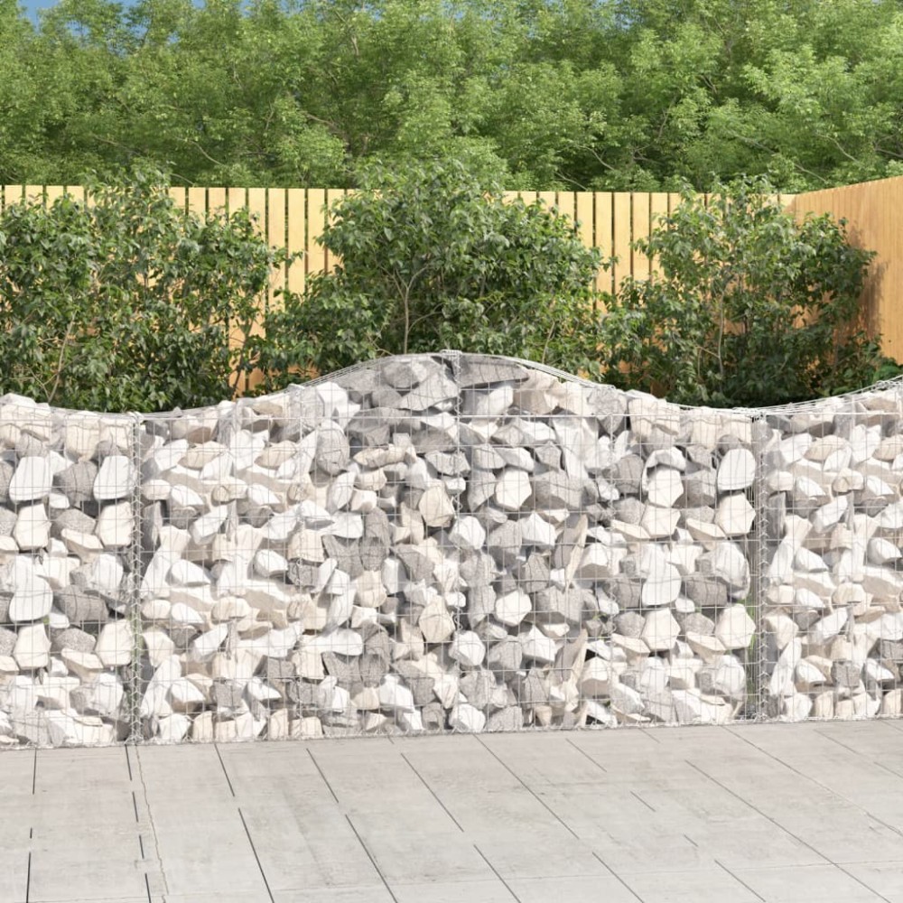 vidaXL Συρματοκιβώτια Τοξωτά 4 τεμ. 200x30x100/120 εκ. Γαλβαν. Ατσάλι
